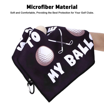 2 Pcs Black Golf Towel Microfiber Towels Golf Accessories Golf Training Aids Sports Equipment Dry Towels For Women Golfs Balls