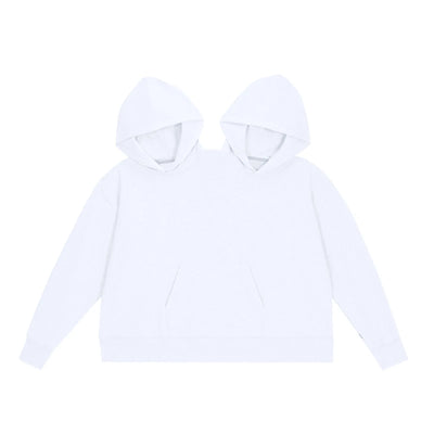 Mens Womens Two Person Ugly Hoodie Intimate  Loose Solid Sweatshirt One-Piece Couples Pullover Holiday Party Jumpers Tops
