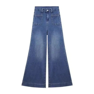 Casual Wide Leg Jeans Women Denim Pants Vintage Denim Trousers Autumn Spring Fashion Female Bllue Straight Jeans Wide Leg Pants
