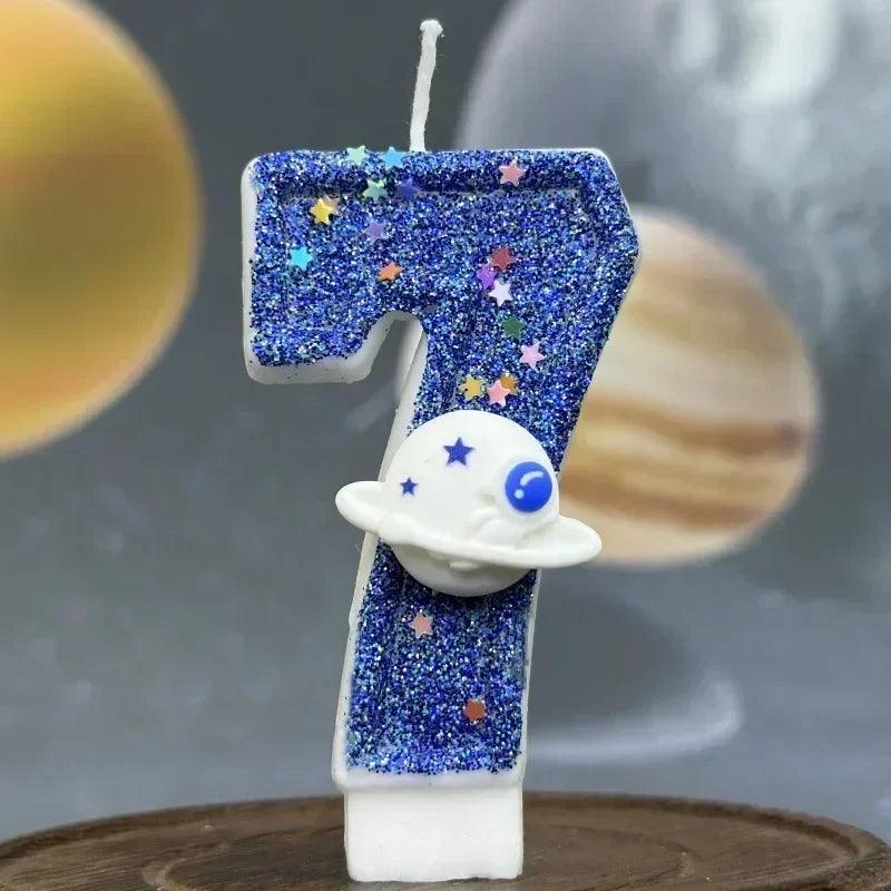 Number candle blue creative birthday cake candle,use for party and wedding decoration mother’s day graduatio