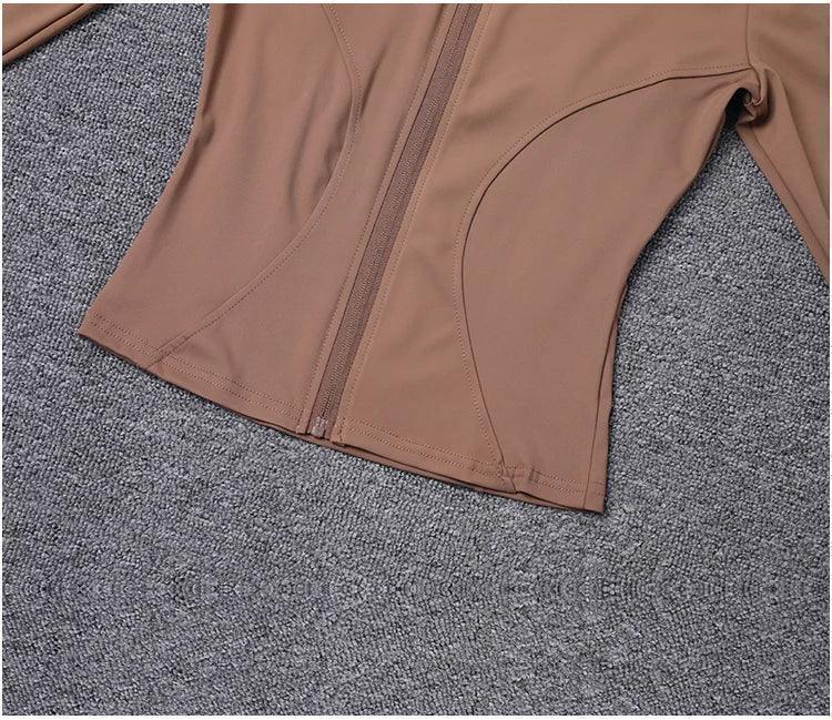 Workout sport jacket long sleeve gym training clothing yoga sportswear women