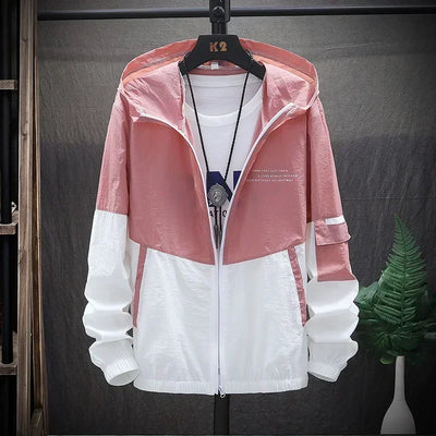 Summer Hooded Jacket Men Women Waterproof Sun Protection Clothing Fishing Hunting Clothes Quick Dry Skin Patchwork Windbreaker