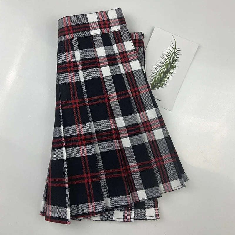 Skirts Summer A-line School Clothes For Women Y2k Skirt With Shorts Plaid Pleated High Waisted Ropa Dama Korean Style Skort