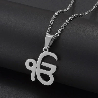 Anniyo 45CM Ik Onkar Chain Sikhism Symbol Religion Khanda Pendant Necklaces Sikkhi Sikh Punjab Jewelry @327621