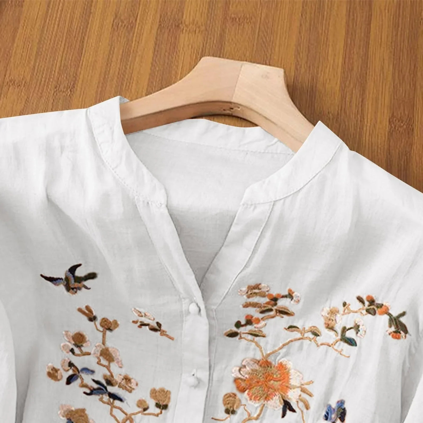 3/4 Sleeve Linen Tops For Women