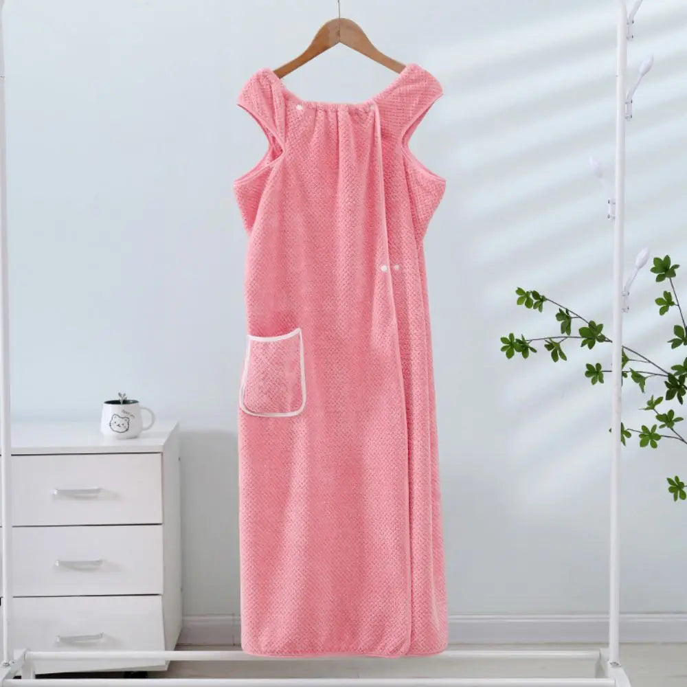 Bath Towel Household Women Wearable Wrap Adults Absorb Water Polyester Dry Hair Skirt Long Style Bathroom Washable Bathrobe