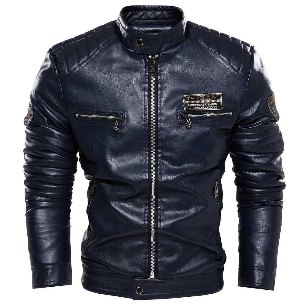 Men Outerwear Leather Moto Jacket Trend Brand Men's New Clothing Men Fashion Leather Jacket Streetwear Blazer Casual Jackets