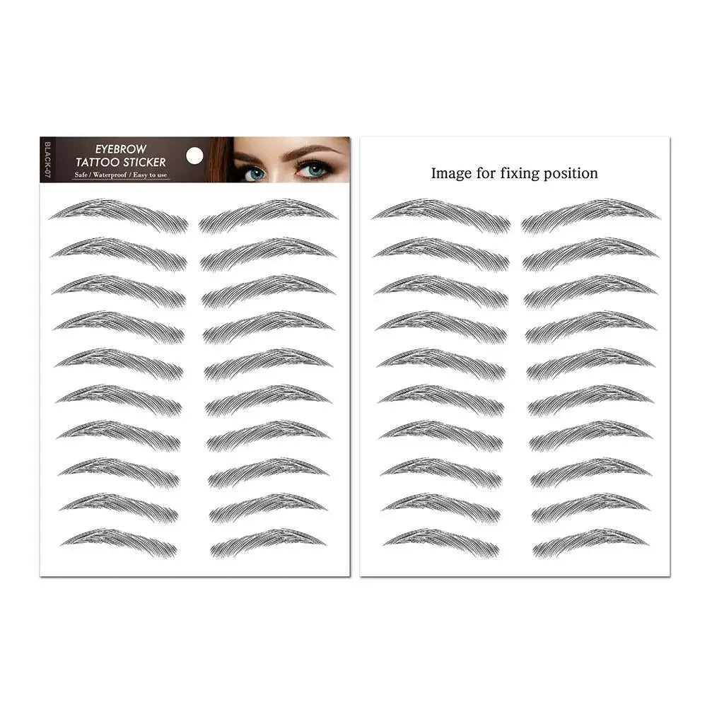 Temporary Tattoos Women Men Water Transfers Decals Simulation Eye Brow Eyebrow Stickers 6D Eyebrow Tattoos Stickers