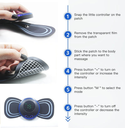 Intelligent Massage Foot Pad Cervical Neck Massager Patch Multi-Stage Adjustable Muscle Massager Combination Set