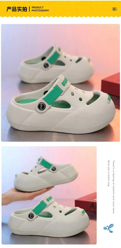 Luxury Boy Clogs Summer Kids Shoes Breathable Casual Lightweight Indoor House Shoes Children Boy Sandals Slippers