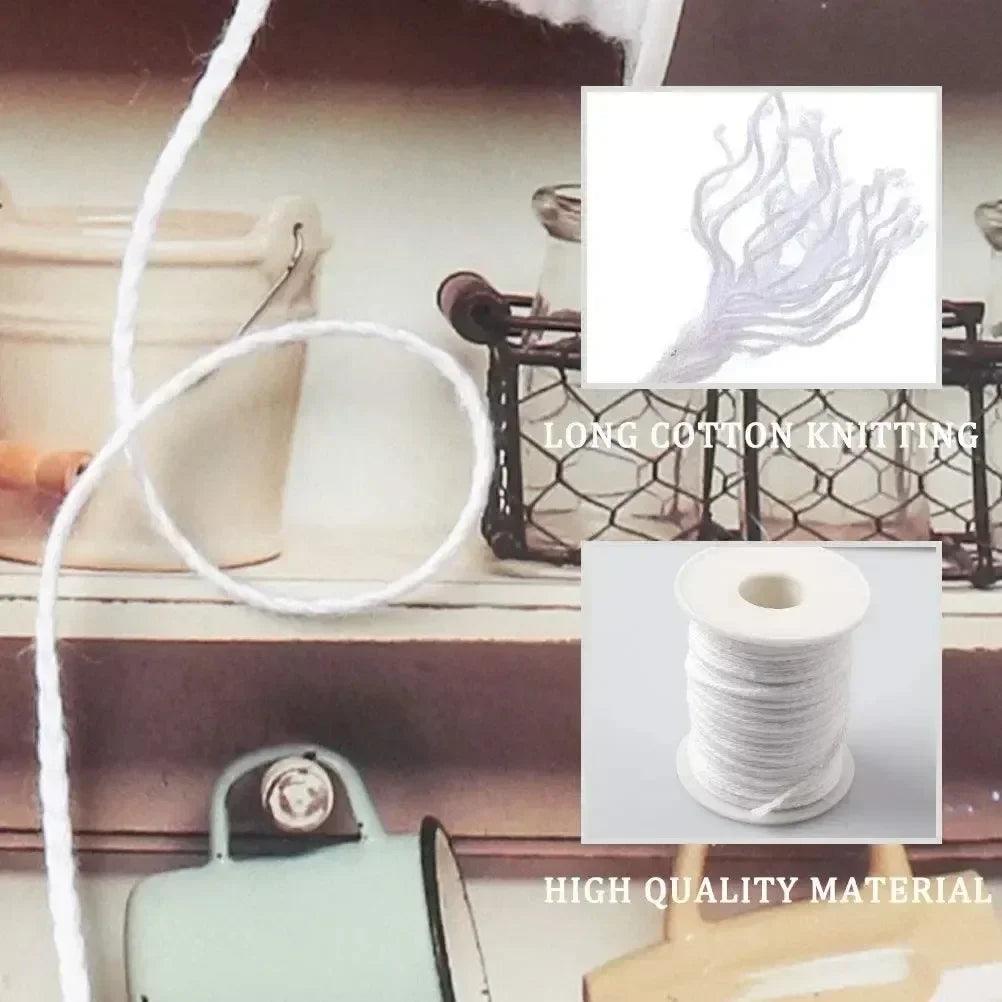 100pcs candle holder 61m cotton wick smokeless aromatherapy cylindrical thread making kit diy maker
