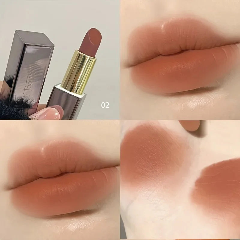 Available in 3 shades Matte Lipstick Matte Velvet Waterproof Non-fading lip gloss that enhances color and brightens lips Suitabl