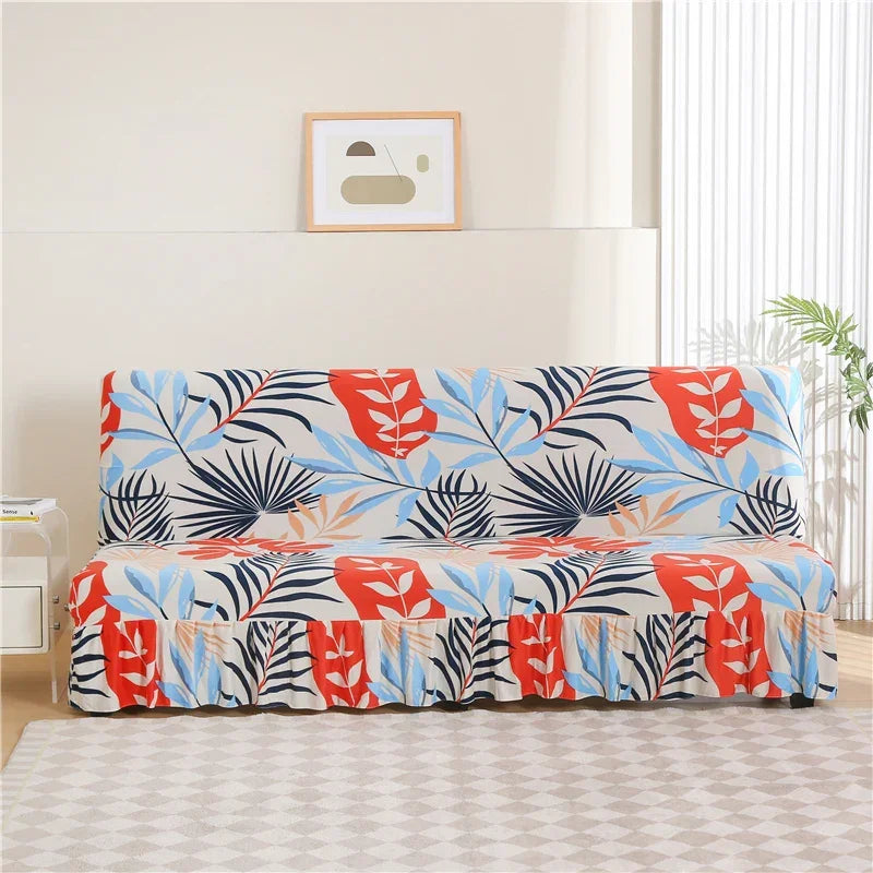 Print Armless Sofa Bed Cover Without Armrest Elastic Folding Furniture home Decoration Bench Cover