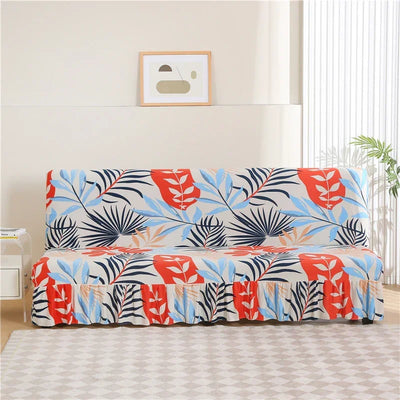 Print Armless Sofa Bed Cover Without Armrest Elastic Folding Furniture home Decoration Bench Cover
