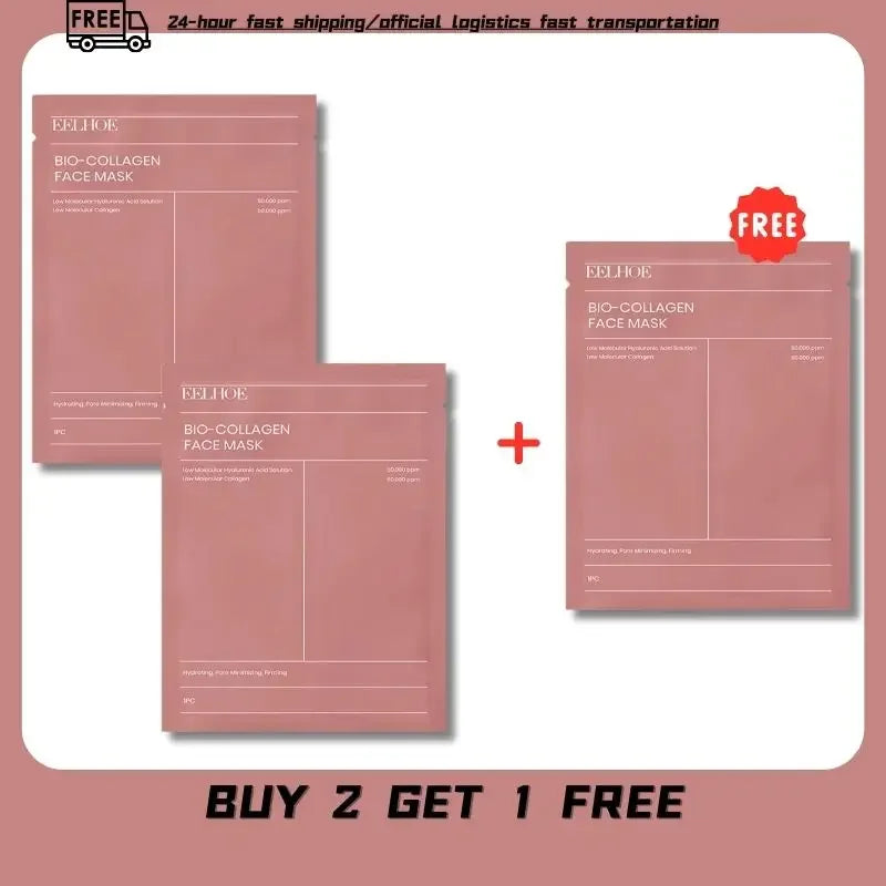 1/5/10PCs Bio Collagen Face Mask Shrink Pores Deep Hydrating Overnight Mask Moisturizing Refreshing Brightening Face Skin Care