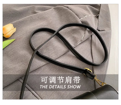 Designer Handbags For Women Leather Metal Buckle Flap Square Shoulder Bags Fashion 2024 Ladies Messenger Bags Females Casual