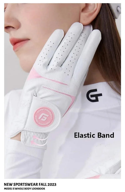 Golfist 1 Pair Golf Gloves For Women Left Hand Right Hand Gloves Ladies Breathable Soft Leather Mittens Anti Slip Sports Aids