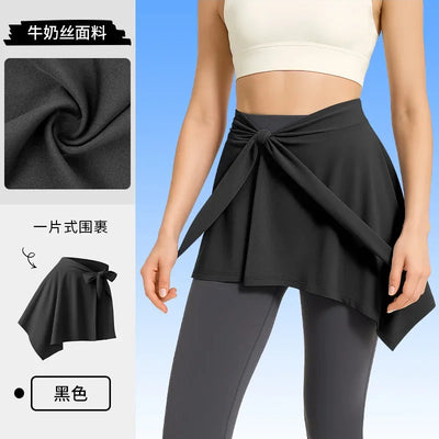 Women's Layered Skirt Wrap Dance Cover Up High Waist Anti-Peek Sports Leisure Cover Butt Skirt Premium Quality