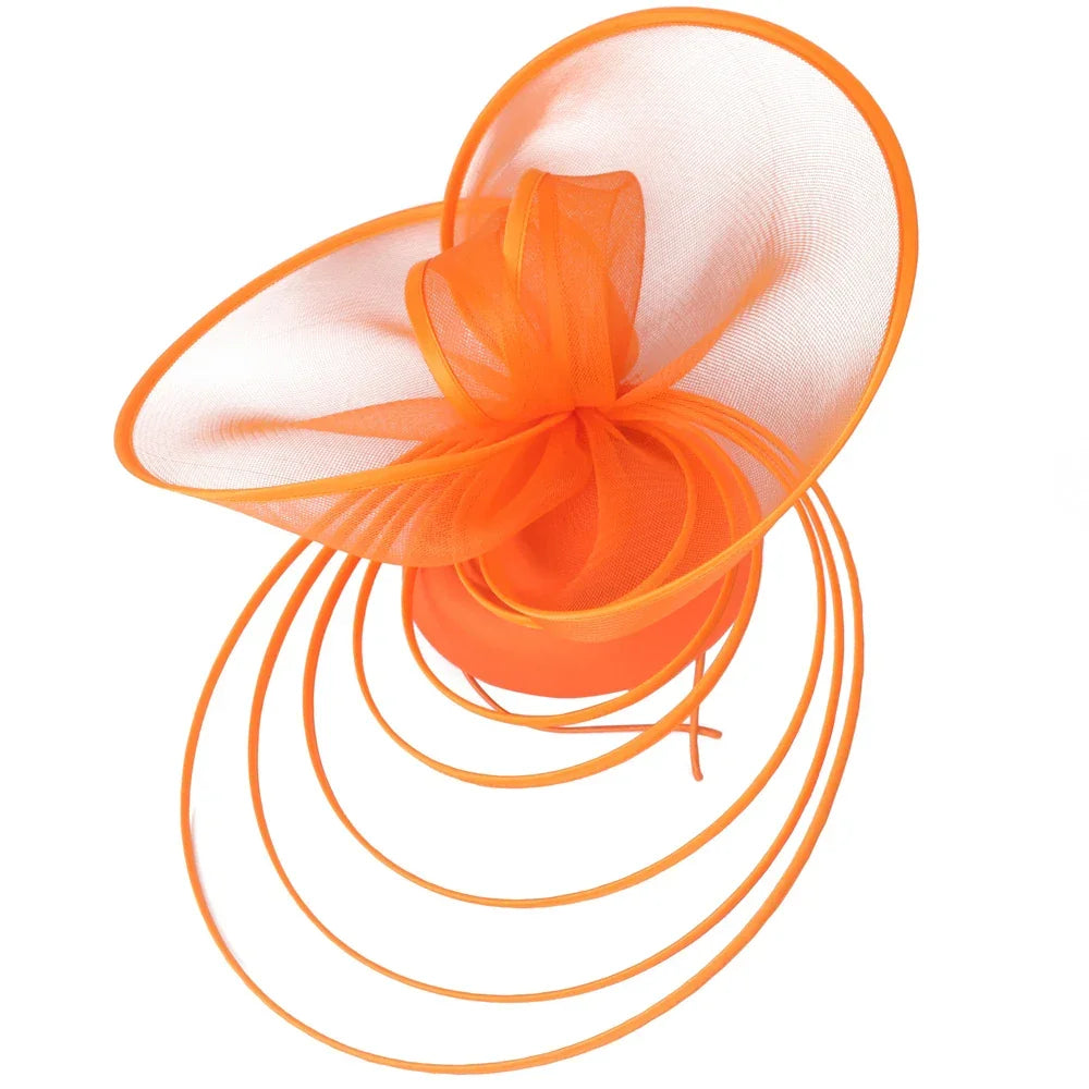 Big Fascinator Hat Royal Ascot Pillbox Caps Wedding Mesh Headpiece Women Party Banquet Chapeau Cap Headband Ladies Millinery