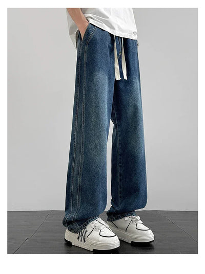 Men's denim pants American retro straight leg jeans loose and breathable suitable for daily casual street men's essential items