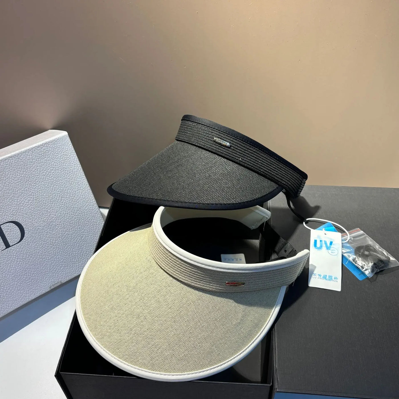 Luxury Panama Sunscreen Sun Hats for Women Big Brim Straw Hat UV Protection Adjustable Sports Summer Tennis Golf Empty Top Hat