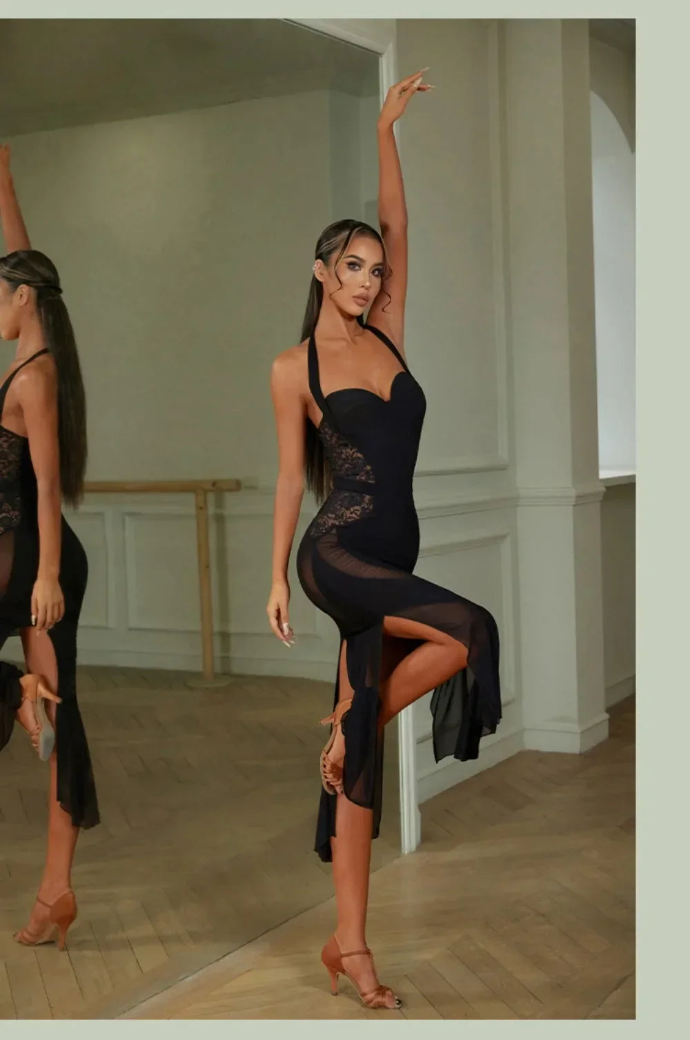 UK Latin Dance Dress-Vintage Style Practice Dress with Built-in Underwear&Elegant Design for Women Ballroom dance costumes