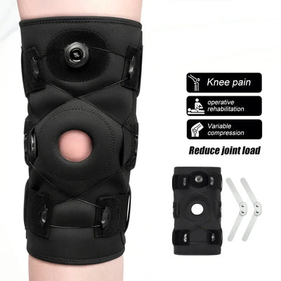 Hinged Knee Brace - Relieves ACL, MCL,Meniscus Tear,Arthritis, Tendon Pain, Open Patella Design with Dual Metal Side Stabilizers