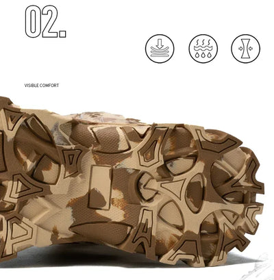 2025 Men Boots Tactical Shoes High Top Hiking Durable  Anti-Slip Outdoor Climbing Trekking Shoe Military Tactical Low Boots Male