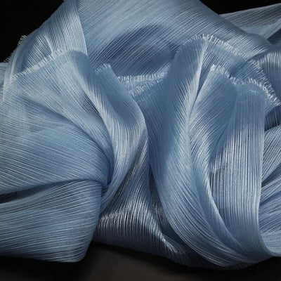 Bright Wrinkled Texture Organza Fabric for Wedding Decoration Background Yarn Floral Design Plastic Fabrics Cloth Diy Sewing