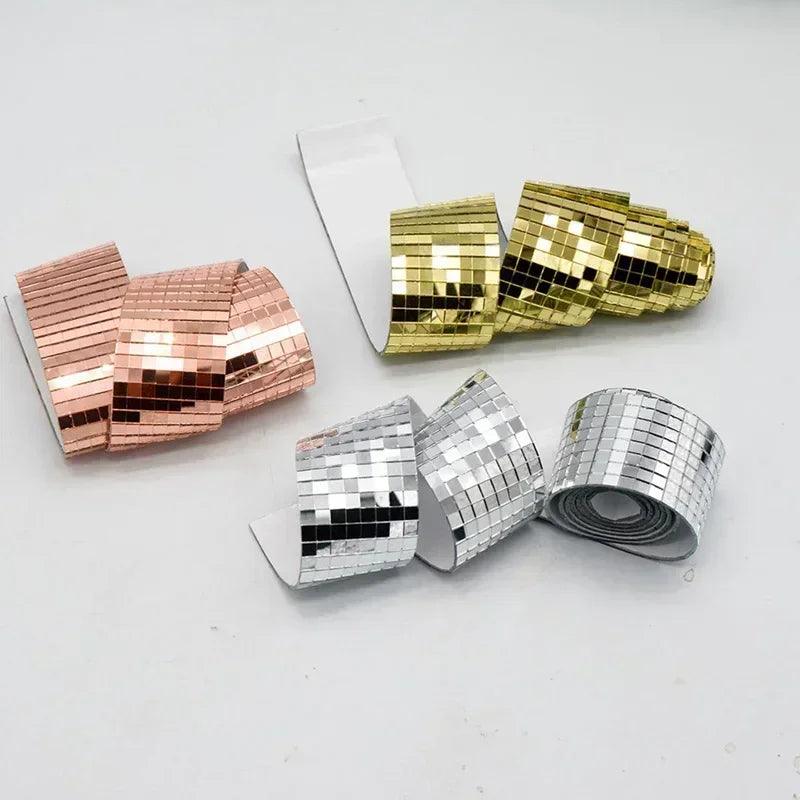 Mirror wall sticker self-adhesive mini square mosaic tiles stickers for home bathroom decor wedding bar diy disco ball