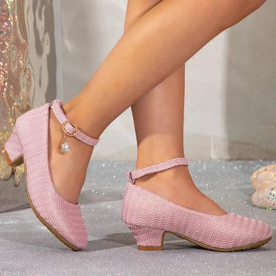 Non-slip Children's Leather Shoes with Heels | Catwalk | Versatile Girls Fashion |  Kids | Princess, Wedding, Party Shoes