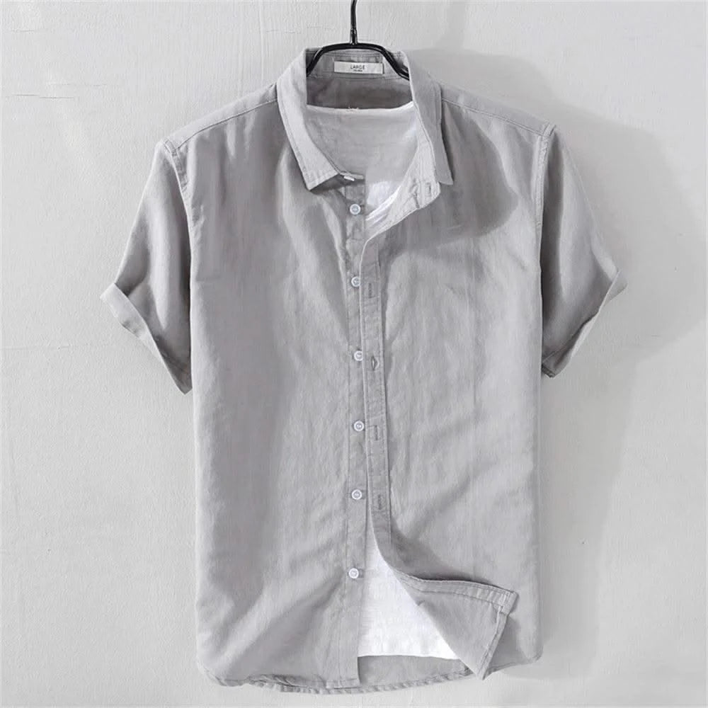 Breathable cotton and linen Casual shirt for young man