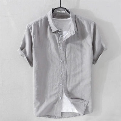 Breathable cotton and linen Casual shirt for young man