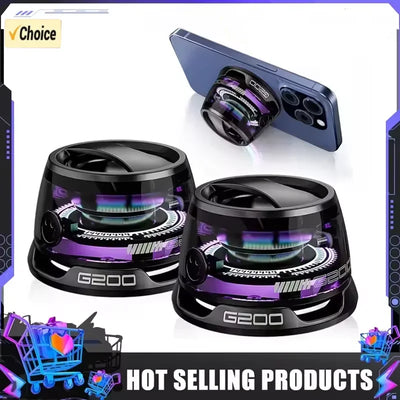 Bluetooth speaker with multiple RGB color lights and magnetic phone holder, suitable for showerrooms, bicycles, cars, and outdoo