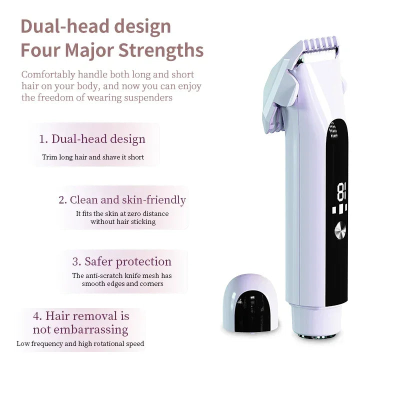 Painless Epilator Electric Shaver for Women Bikini Trimmer Facial Mustache Hair Removal Razor Ladies Face Underarm Legs Electric