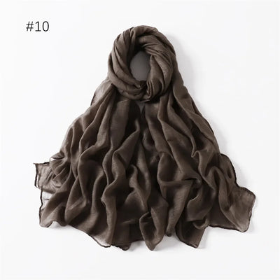 New Cotton Linen Scarf For Women Girls Students Autumn Classic Solid Color Scarves Retro Soft Foulard Viscose Female Wrap Shawls