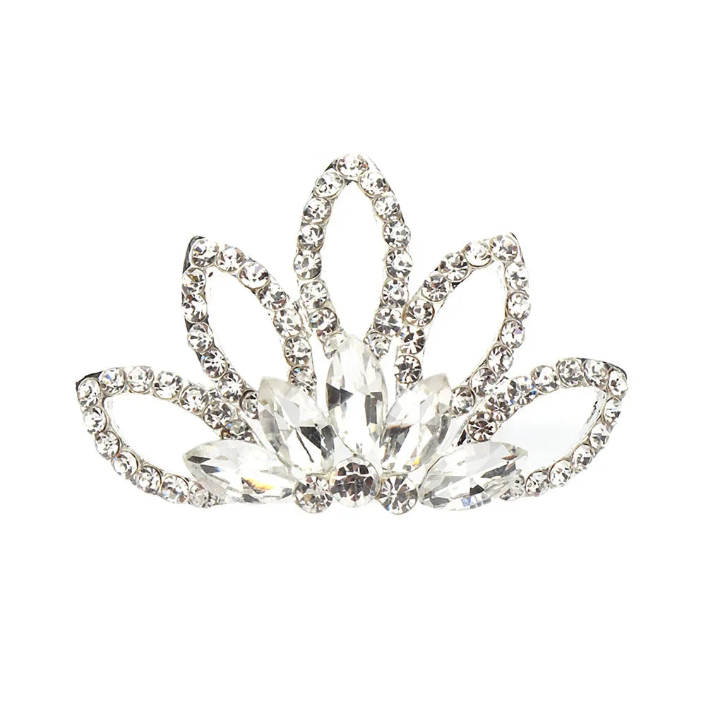 Wedding Jewelry for Girls Kids Gift Gem Princess Hairpin Tiara Crown Hair Comb Flower Crystal Rhinestone Hair Jewelry