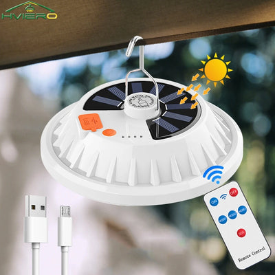 Solar Led Lantern Outdoor Decor Lights Night Balcony Hanging Chandelier Usb Rechargeable Camping Work Emergency Power Lighting