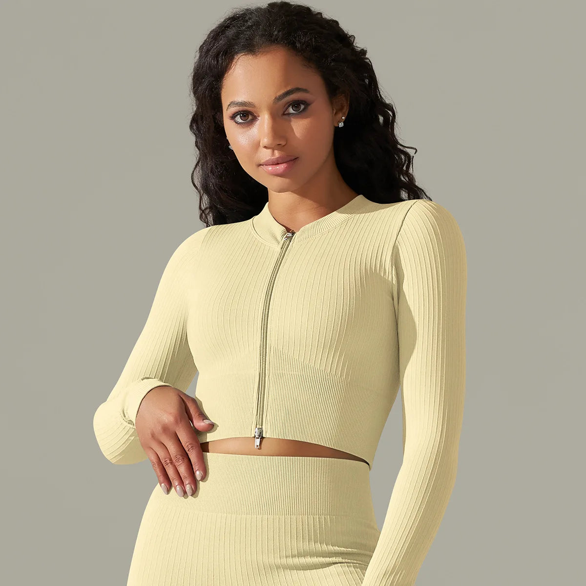 Women's Crop Top Front Zipper