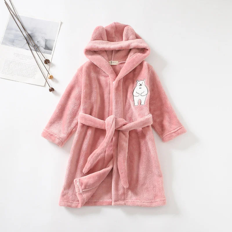 Children's Winter Flannel Cartoon Cute Sleepwear Boys Girls