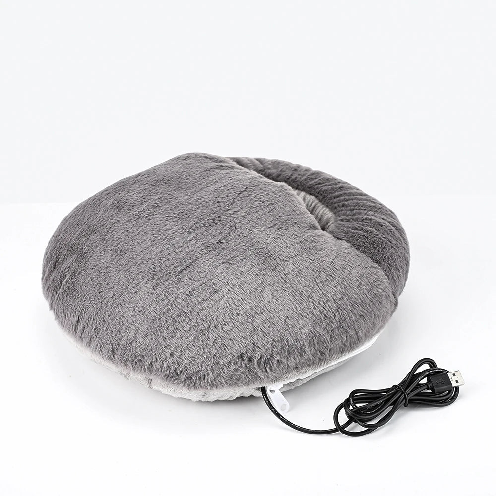 Winter Electric Foot Heating Pad USB Charging Soft Plush Washable Foot Warmer Heater Improve Sleeping Household Foot Warming Mat