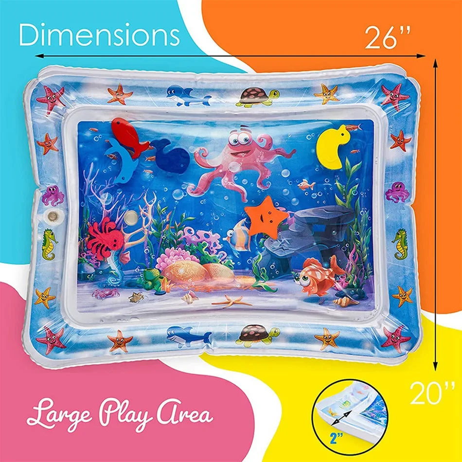 Inflatable Tummy Time Baby Play Mat Infants Water Cushion Early Education Interactive Baby Toys For Toddlers Sensory Development