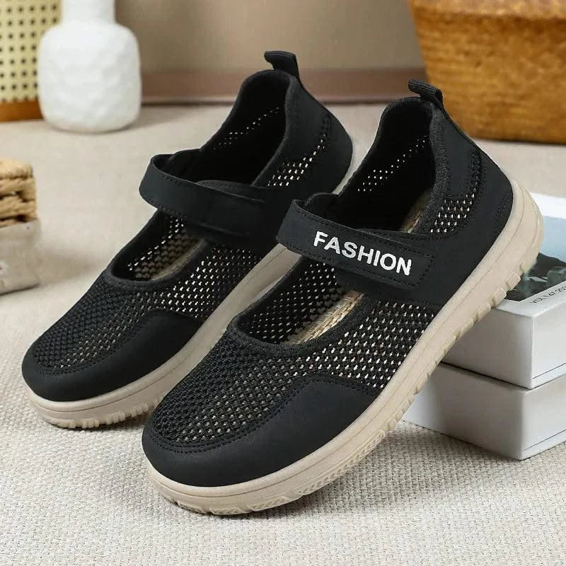 Women's Plus Size Wide Width Sandals Soft Sole Comfortable Mom Shoes Breathable Fabric Spring No Slip Chubby Feet Casual Walking
