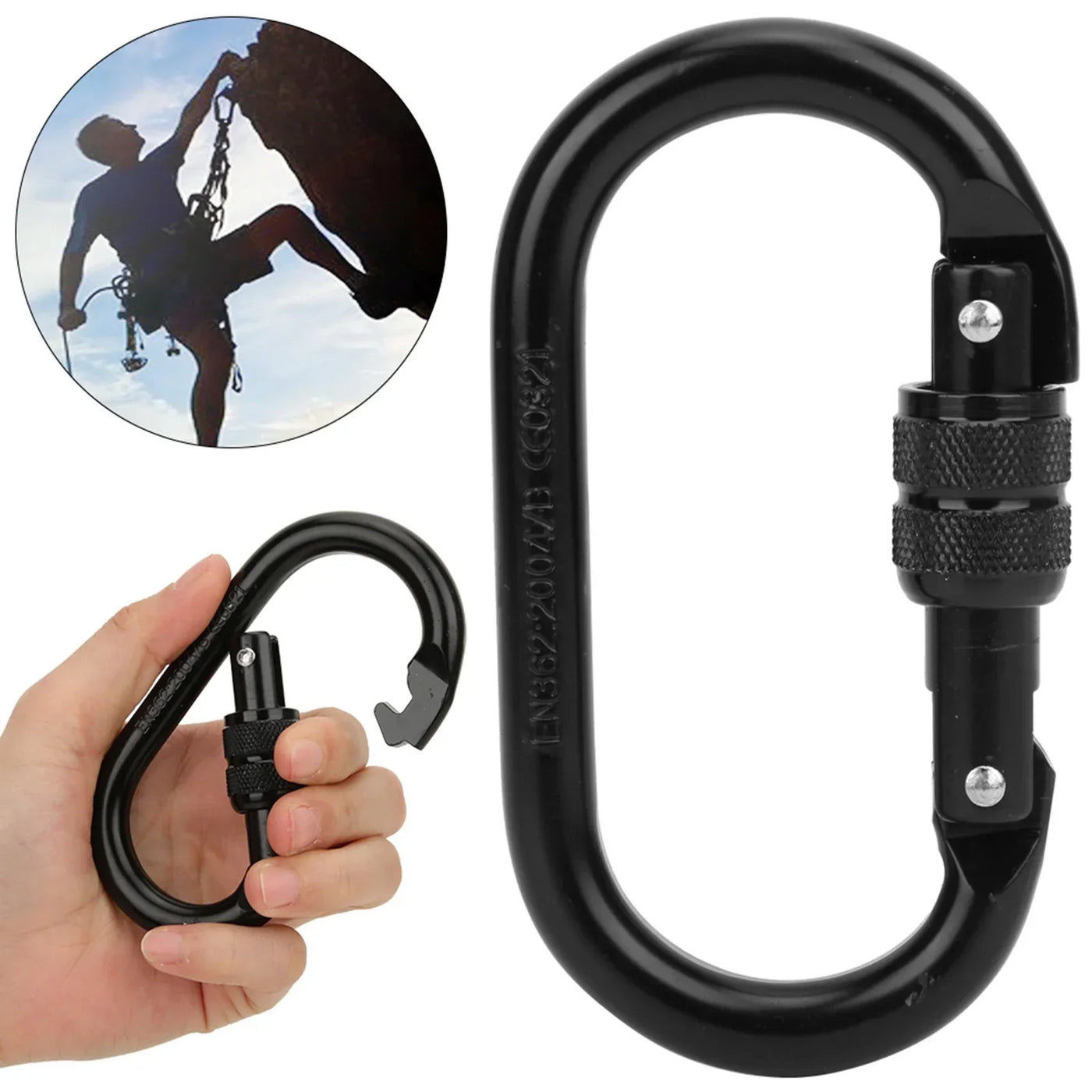 Carabiner 7075 Aviation Aluminum Outdoor Climbing Mountaineering O Shape Automatic Lock Development Safety  Carabiner