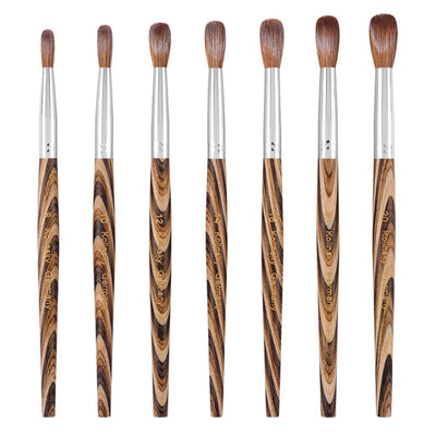 Prue Kolinsky Acrylic Nail Brush Oval Round Head Spliced Wood Handle Professional Salon Quality for Acrylic Powder Size 8-20#