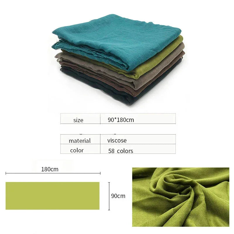 New Cotton Linen Scarf For Women Girls Students Autumn Classic Solid Color Scarves Retro Soft Foulard Viscose Female Wrap Shawls