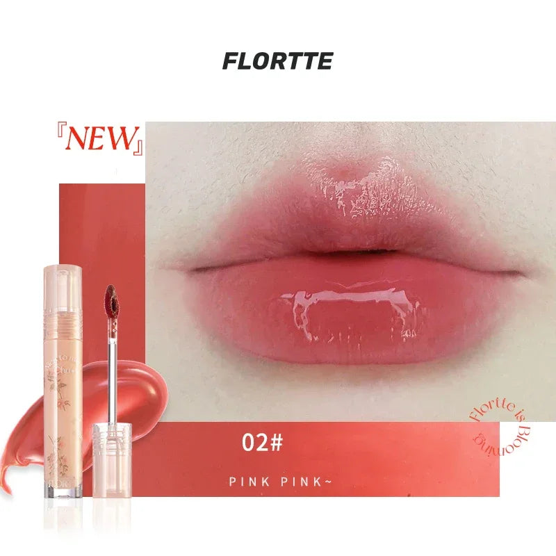 FLORTTE Beauty Lip Lasting Tint First Kiss Series Water Glossy Nice To Meet Chu Blooming Liquid Lipstick Makeup Women Cosmetics