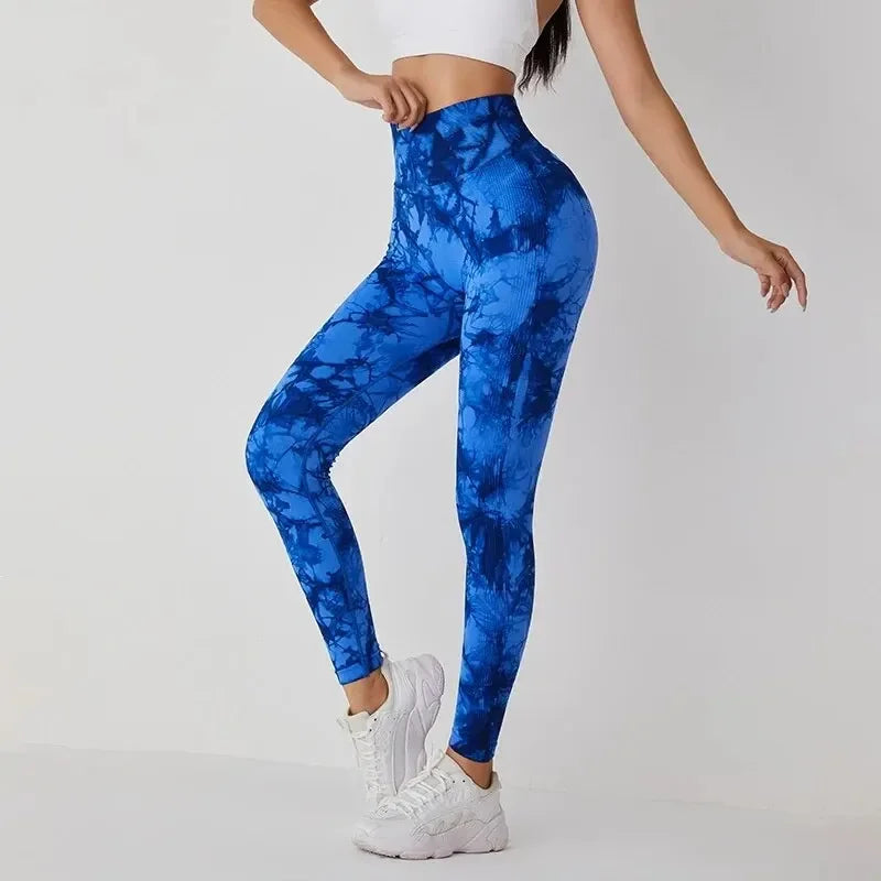 Tie Dye Seamless Leggings for Women High Waist Yoga