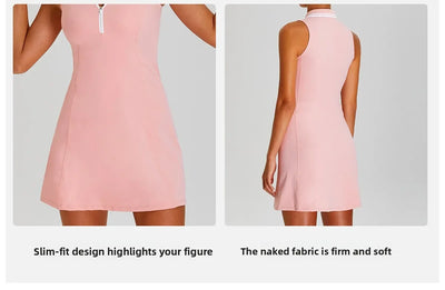 Women's Collar Sports Dress for Outdoor Golf Tennis Fitness Running Speed Dry Badminton - Quick-Drying Comfortable Active Wear