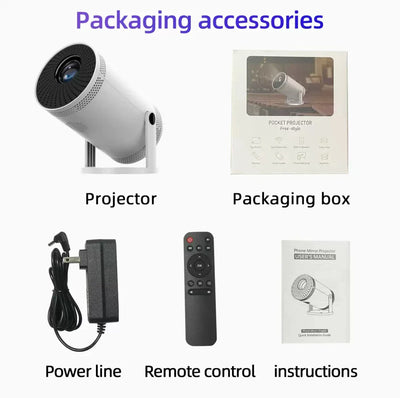 Portable Projector 4K Android 11 Dual Wifi6 290ANSI Allwinner H713 BT5.0 1080P 1280*720P Home Theatre Outdoor Cinema Projetors